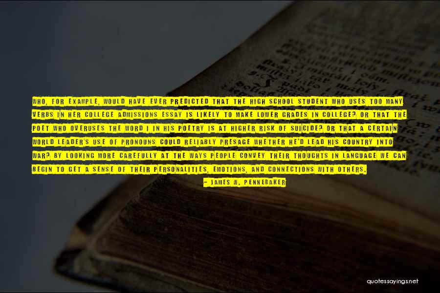 Example Essay With Quotes By James W. Pennebaker