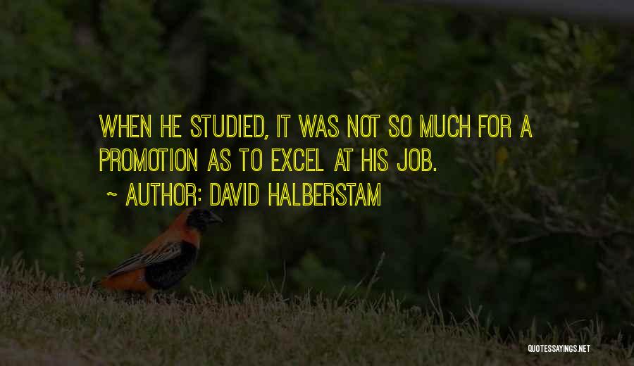 Excel Quotes By David Halberstam