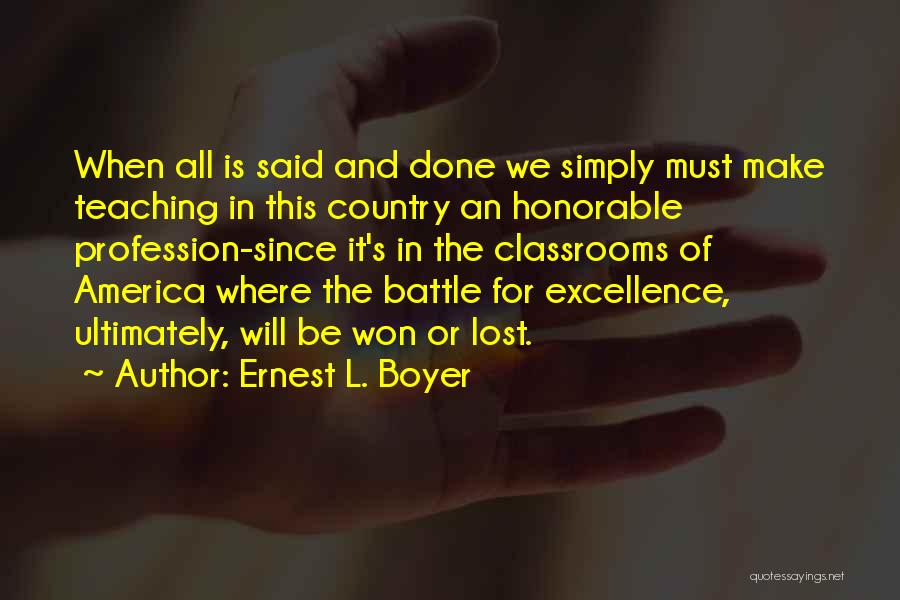 Excellence In Education Quotes By Ernest L. Boyer