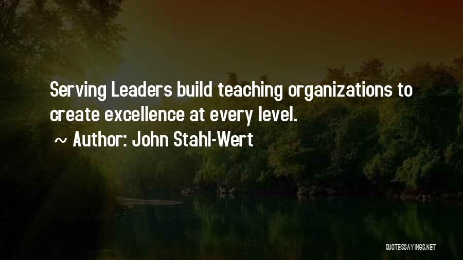 Excellence In Teaching Quotes By John Stahl-Wert