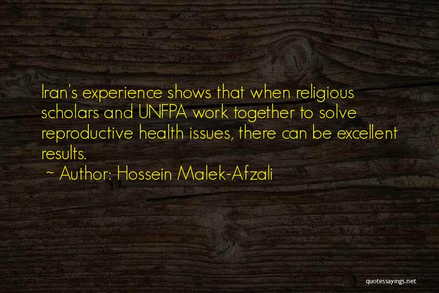 Excellent Work Done Quotes By Hossein Malek-Afzali
