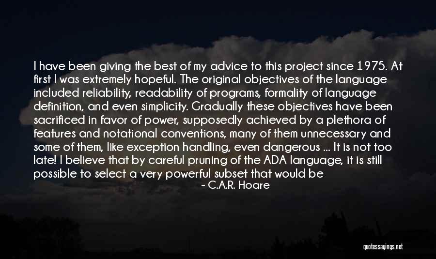 Exception Handling Quotes By C.A.R. Hoare