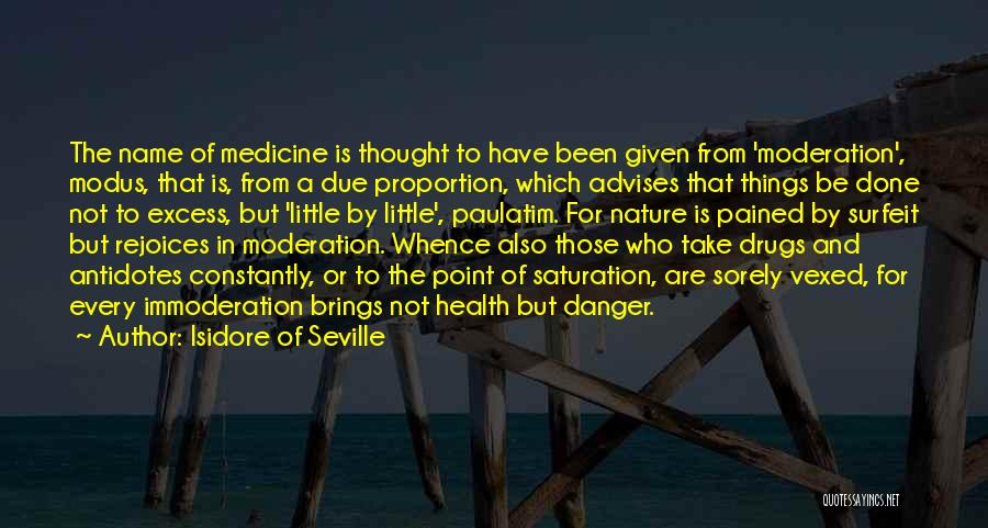 Excess And Moderation Quotes By Isidore Of Seville