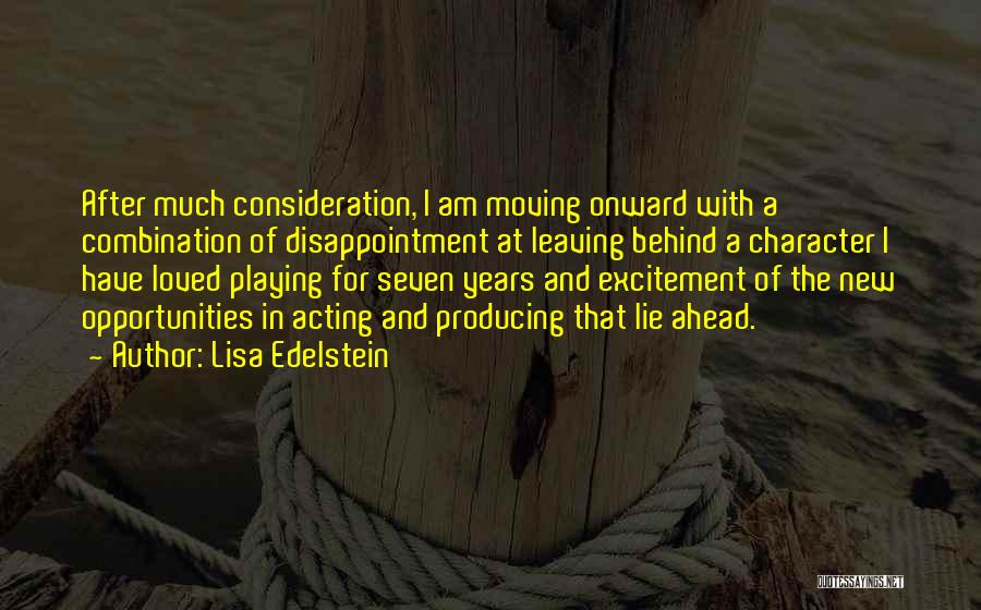 Excitement And Disappointment Quotes By Lisa Edelstein