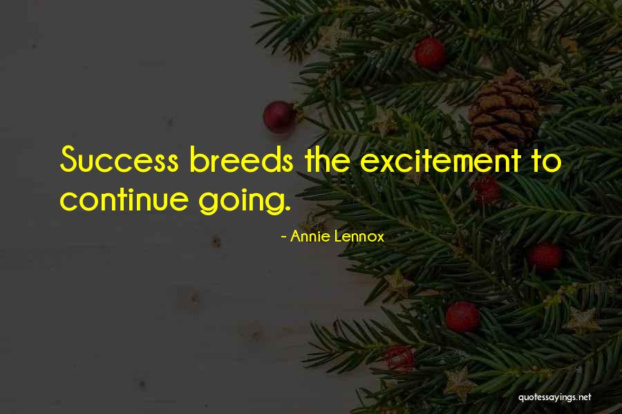 Excitement And Success Quotes By Annie Lennox Excitement And Success Quotes By Annie Lennox