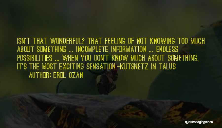 Exciting Feeling Quotes By Erol Ozan