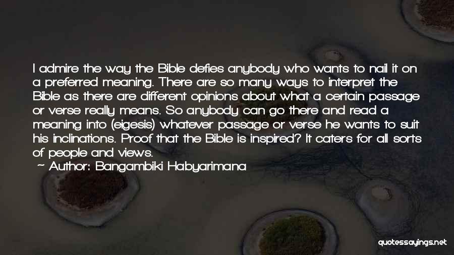 Exegesis Quotes By Bangambiki Habyarimana