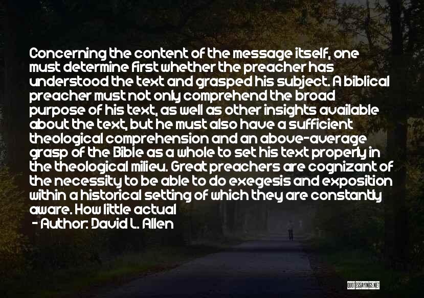 Exegesis Quotes By David L. Allen