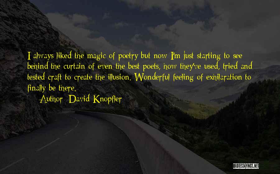 Exhilaration Quotes By David Knopfler