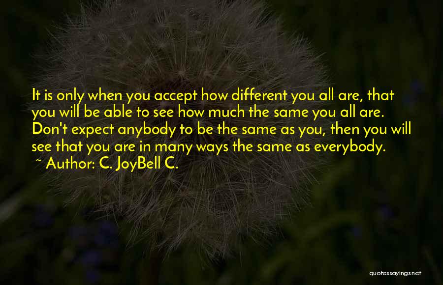 Expect Accept Quotes By C. JoyBell C.
