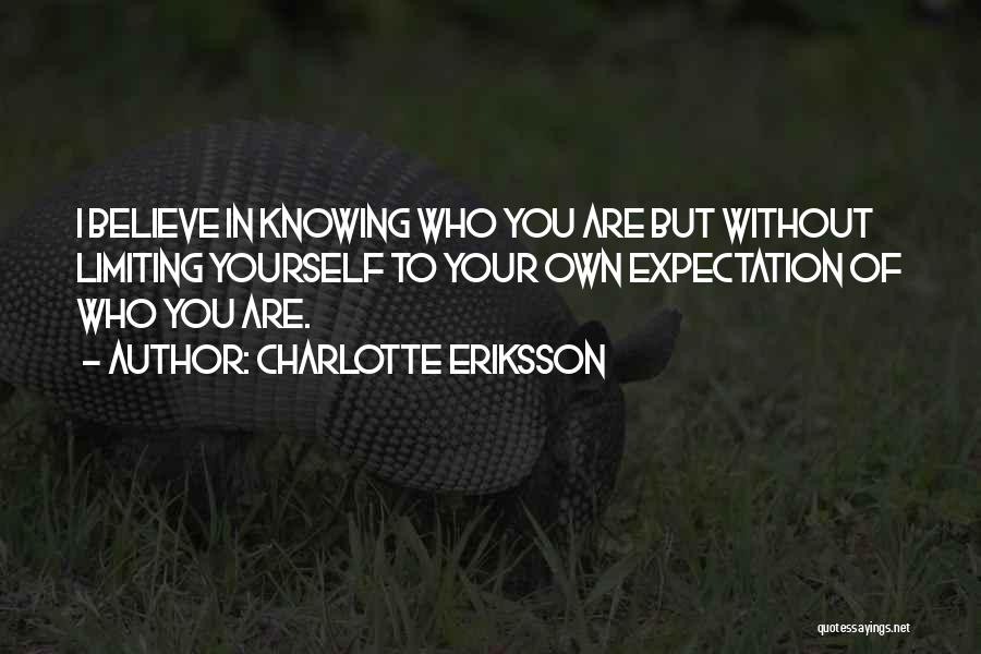 Expectations Of Yourself Quotes By Charlotte Eriksson