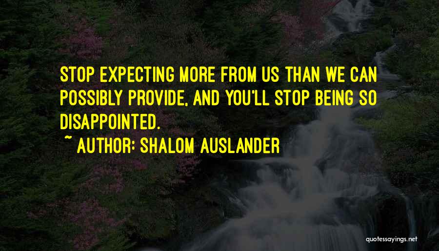 Expecting And Disappointed Quotes By Shalom Auslander