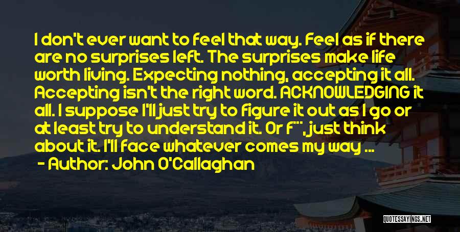Expecting Someone To Love You Quotes By John O'Callaghan