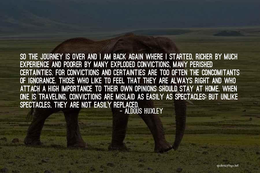 Experience And Travel Quotes By Aldous Huxley