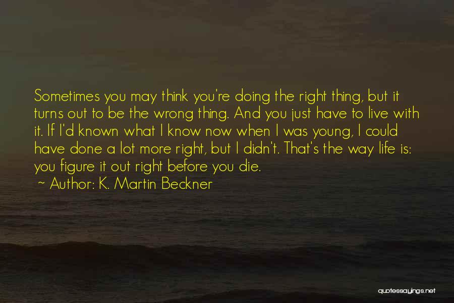 Experience And Wisdom Quotes By K. Martin Beckner