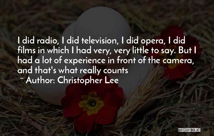 Experience Counts Quotes By Christopher Lee