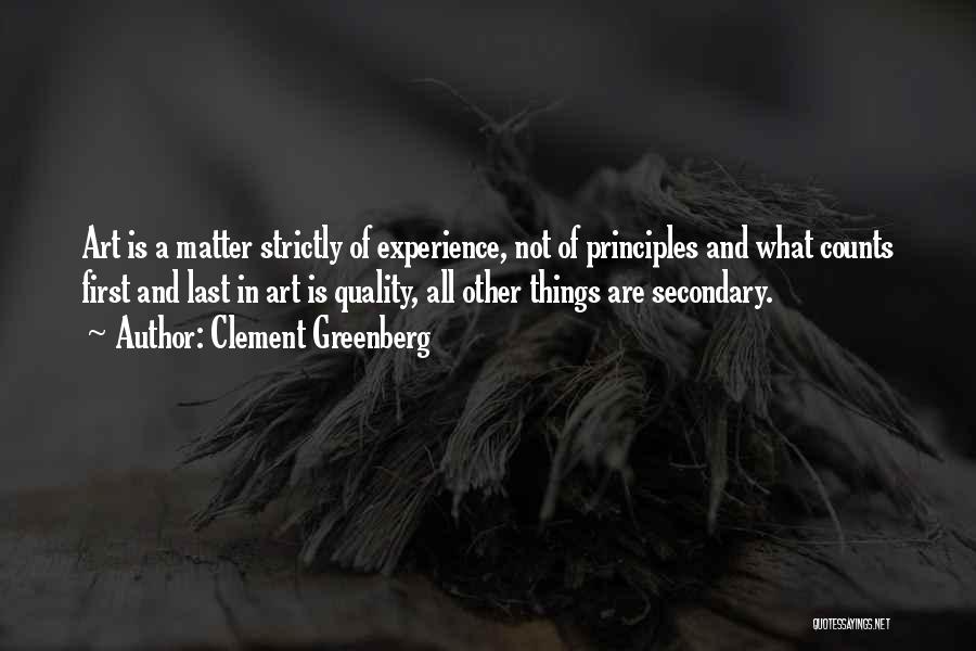 Experience Counts Quotes By Clement Greenberg