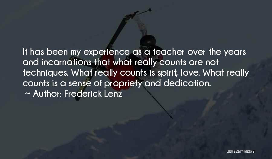 Experience Counts Quotes By Frederick Lenz