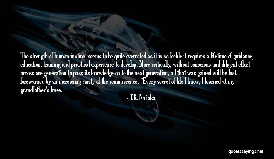 Experience Gained Quotes By T.K. Naliaka Experience Gained Quotes By T.K. Naliaka
