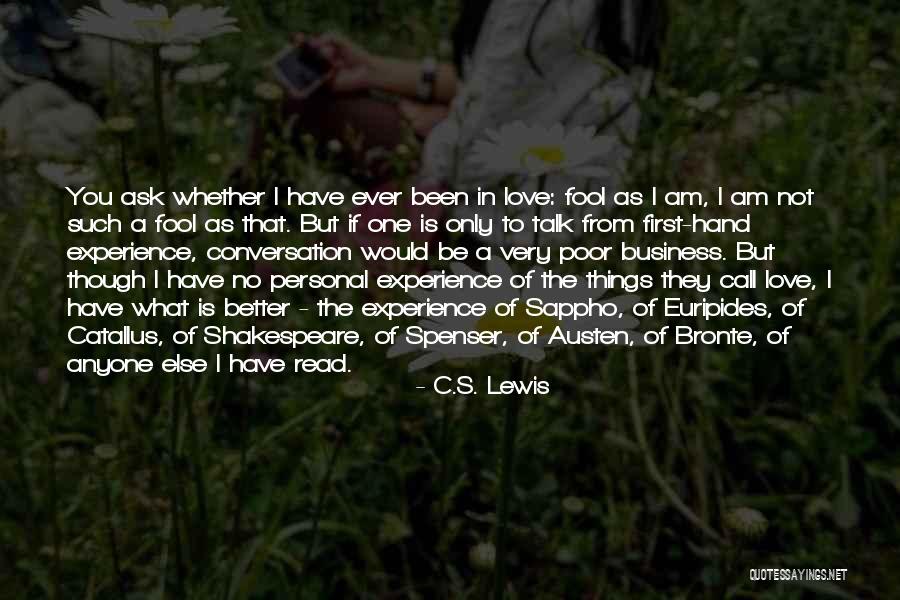 Experience In Business Quotes By C.S. Lewis