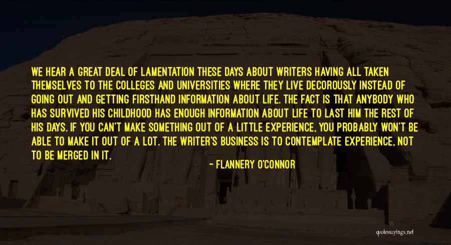 Experience In Business Quotes By Flannery O'Connor Experience In Business Quotes By Flannery O'Connor