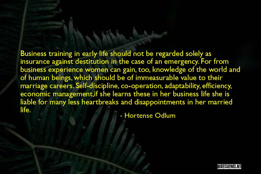 Experience In Business Quotes By Hortense Odlum Experience In Business Quotes By Hortense Odlum