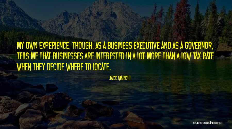 Experience In Business Quotes By Jack Markell