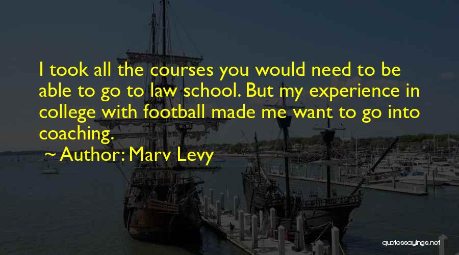 Experience In College Quotes By Marv Levy