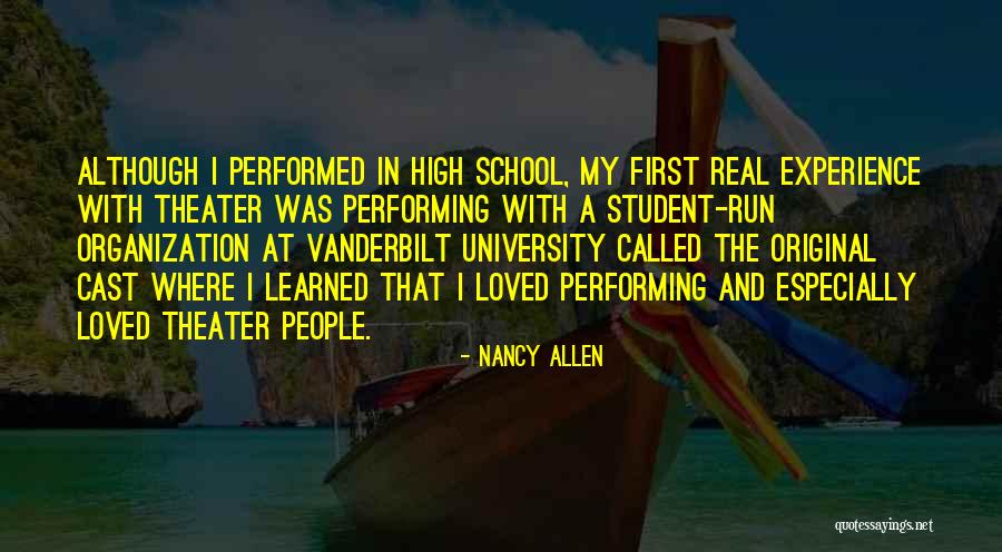 Experience In High School Quotes By Nancy Allen Experience In High School Quotes By Nancy Allen