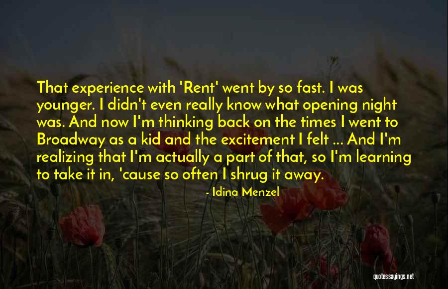 Experience In Learning Quotes By Idina Menzel Experience In Learning Quotes By Idina Menzel