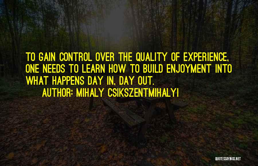 Experience Learn Quotes By Mihaly Csikszentmihalyi