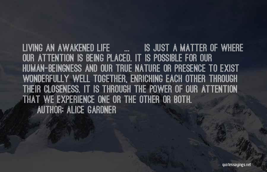 Experience Life Together Quotes By Alice Gardner