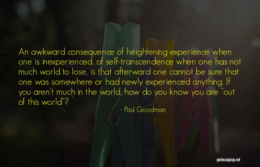 Experience Or Experienced Quotes By Paul Goodman Experience Or Experienced Quotes By Paul Goodman