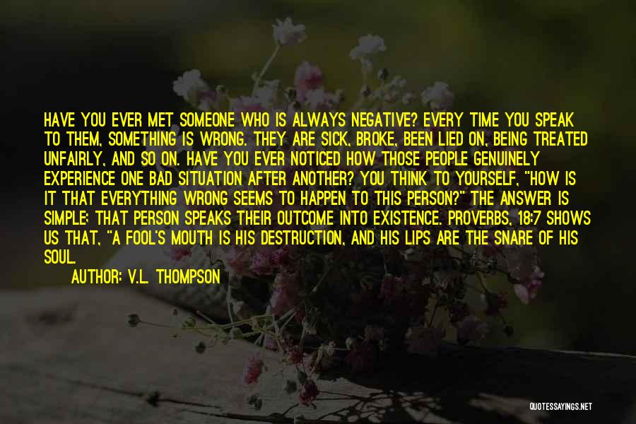 Experience Speaks Quotes By V.L. Thompson