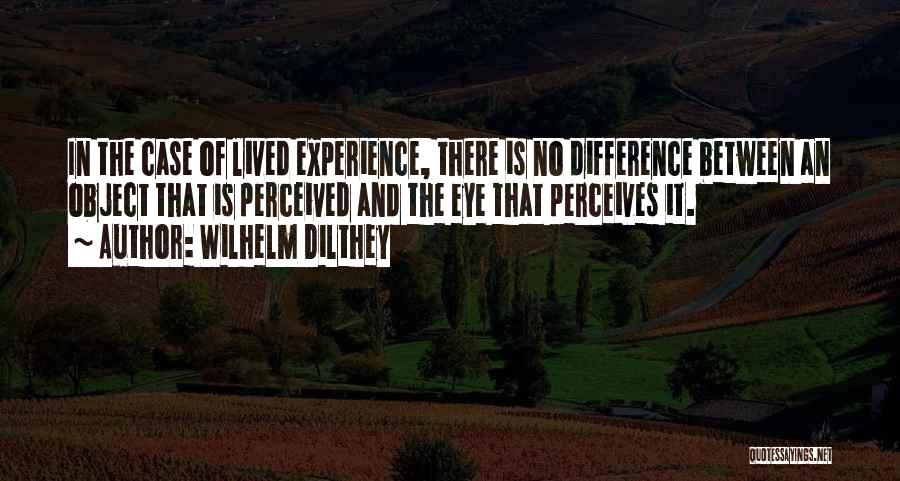 Experience The Difference Quotes By Wilhelm Dilthey