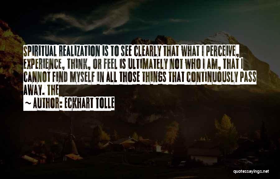Experience The Things Quotes By Eckhart Tolle