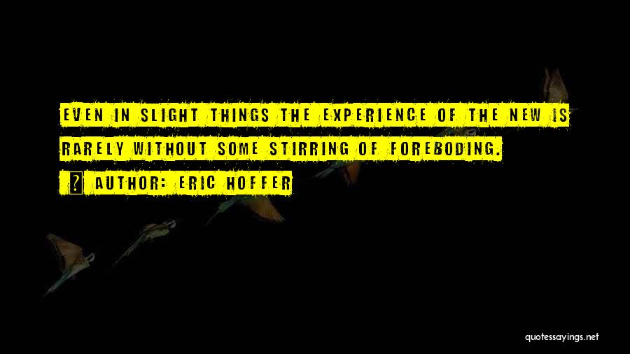 Experience The Things Quotes By Eric Hoffer