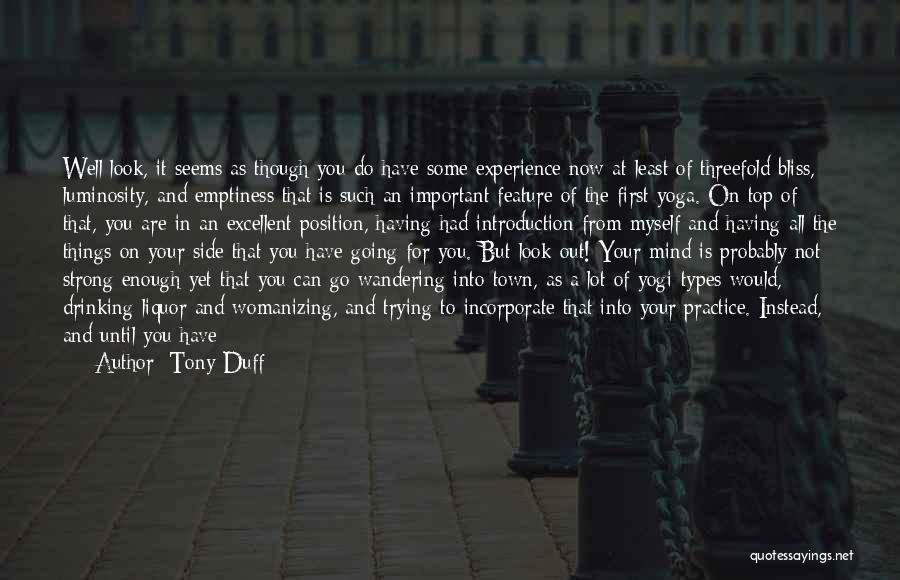 Experience The Things Quotes By Tony Duff