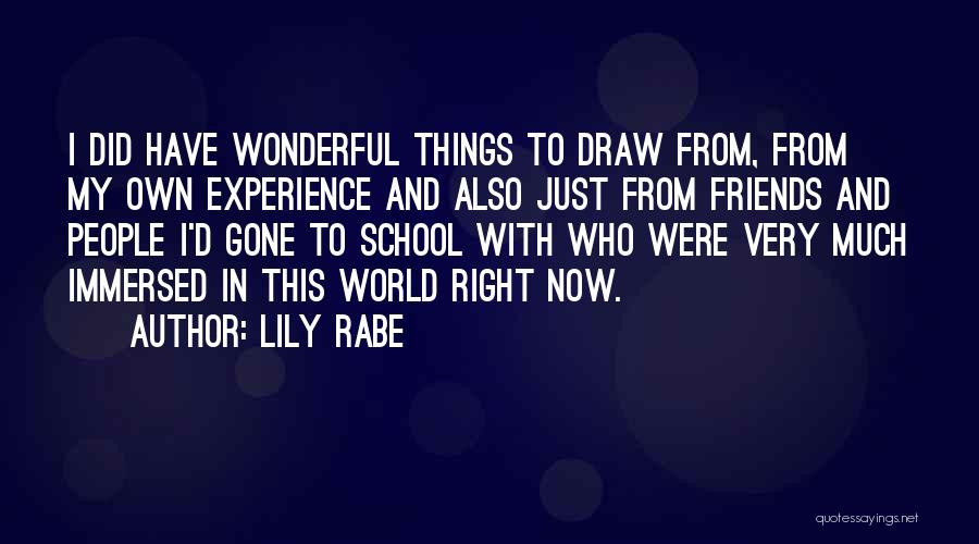 Experience With Friends Quotes By Lily Rabe