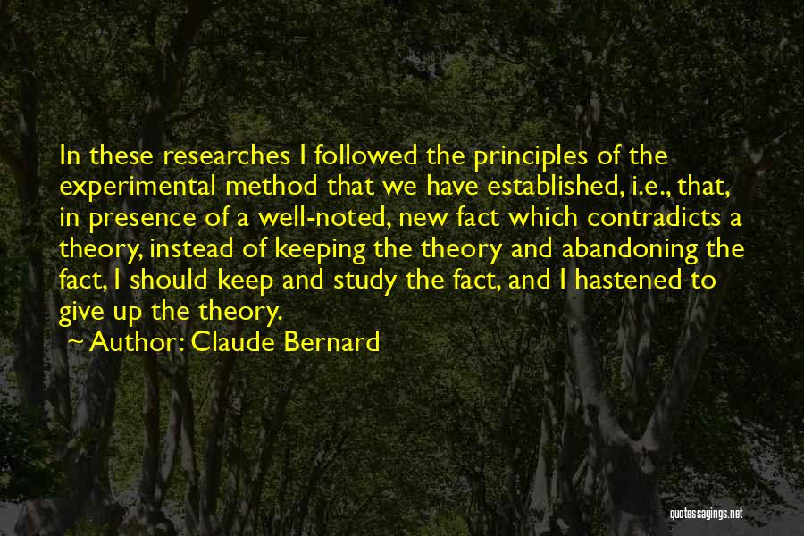 Experimental Method Quotes By Claude Bernard