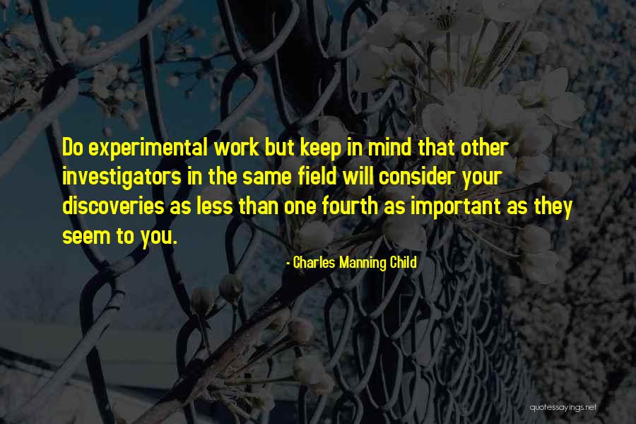 Experimental Work Quotes By Charles Manning Child