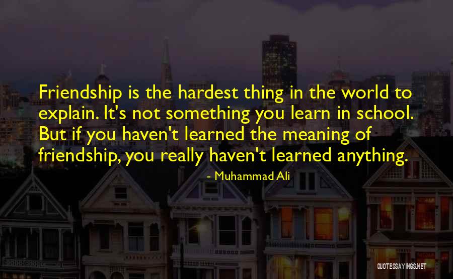 Explain Friendship Quotes By Muhammad Ali