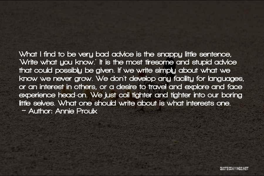 Explore And Experience Quotes By Annie Proulx