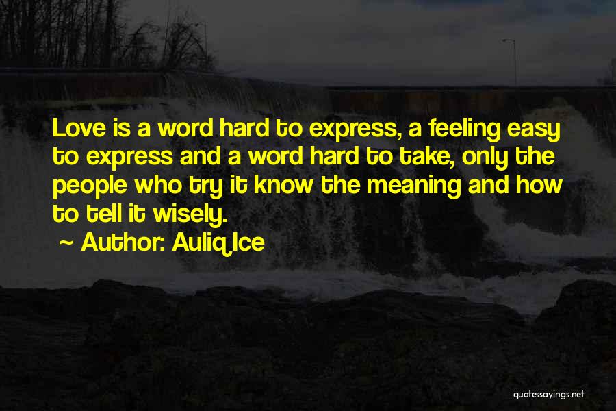 Express Feeling Of Love Quotes By Auliq Ice