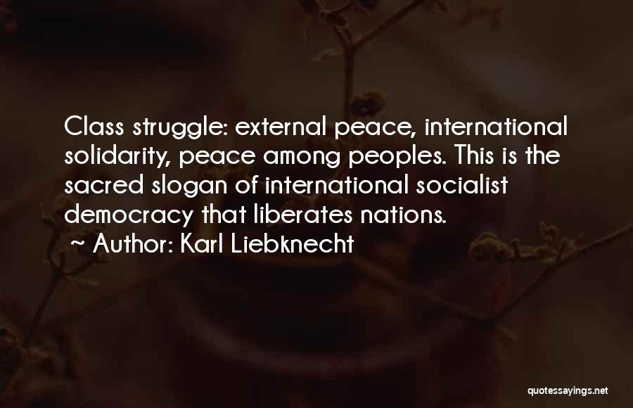 External Peace Quotes By Karl Liebknecht