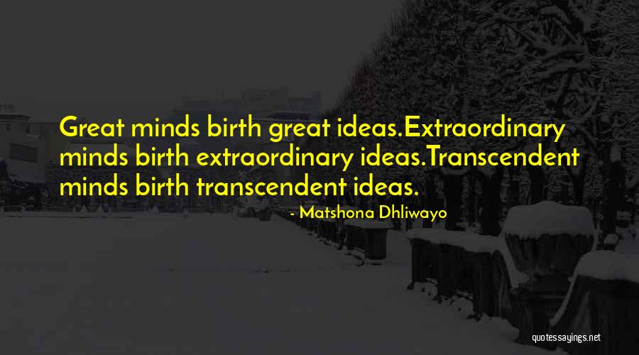 Extraordinary Minds Quotes By Matshona Dhliwayo