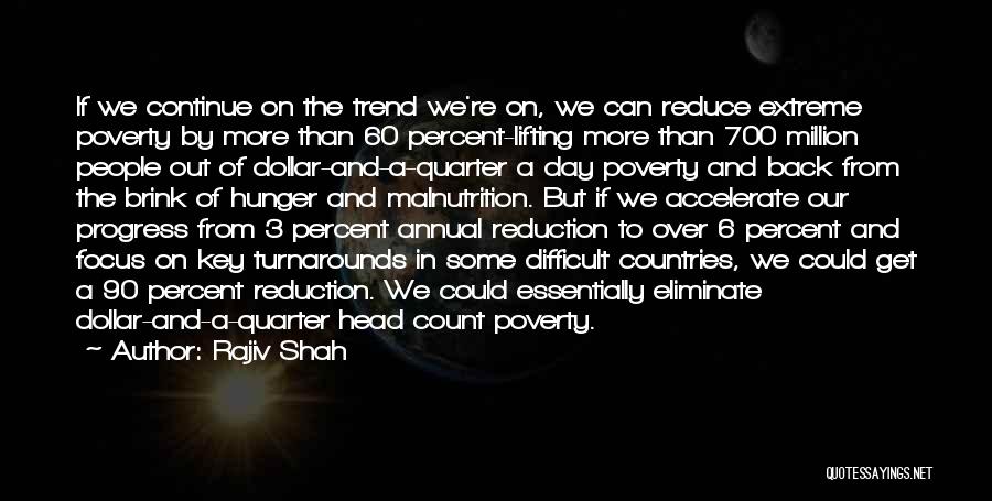 Extreme Poverty Quotes By Rajiv Shah