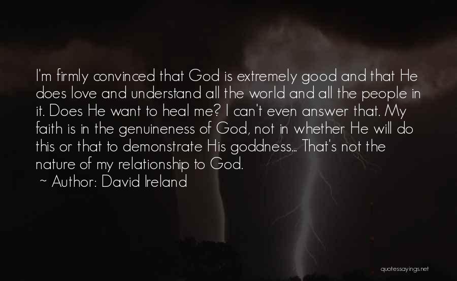 Extremely Good Love Quotes By David Ireland