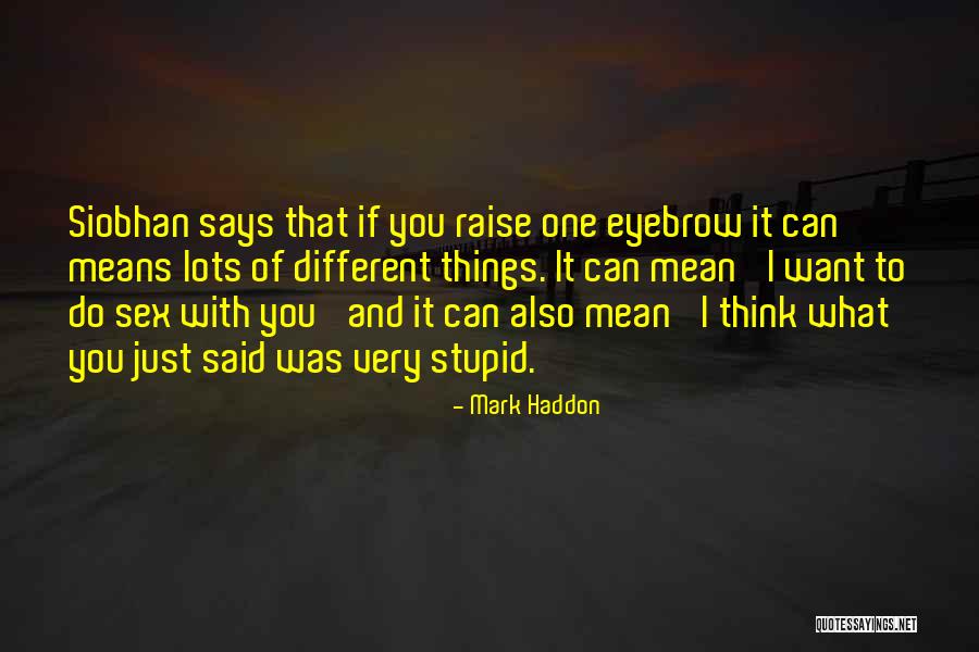 Eyebrow Raise Quotes By Mark Haddon