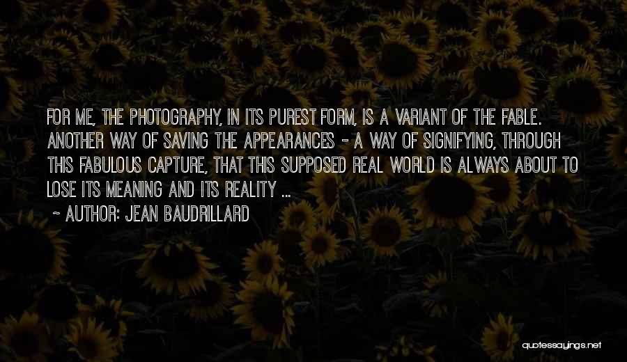 Fable Quotes By Jean Baudrillard